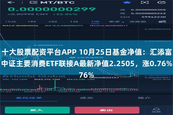 十大股票配资平台APP 10月25日基金净值：汇添富中证主要消费ETF联接A最新净值2.2505，涨0.76%